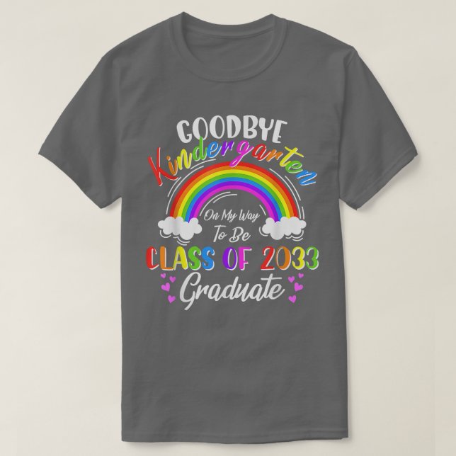Camiseta Grad Hello De Goodbye Kindergarten Class Of 2033 2 (Diseño del anverso)