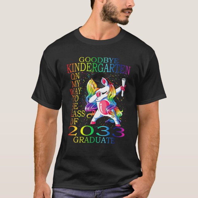 Camiseta Grad Hello De Goodbye Kindergarten Class Of 2033 2 (Anverso)