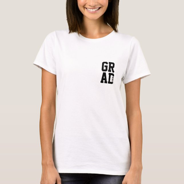 Camiseta Grad Logo Name Class of Womens Graduation T-Shirt (Anverso)