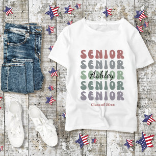 Camiseta Grad Senior Class Trendy Retro Custom Name