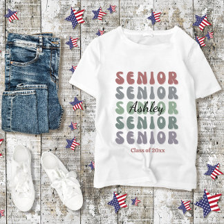 Camiseta Grad Senior Class Trendy Retro Custom Name