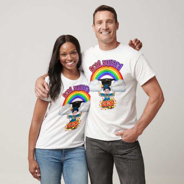 Camiseta Grad Squad 2026 Rainbow Graduation Family Matching (Unisexo)