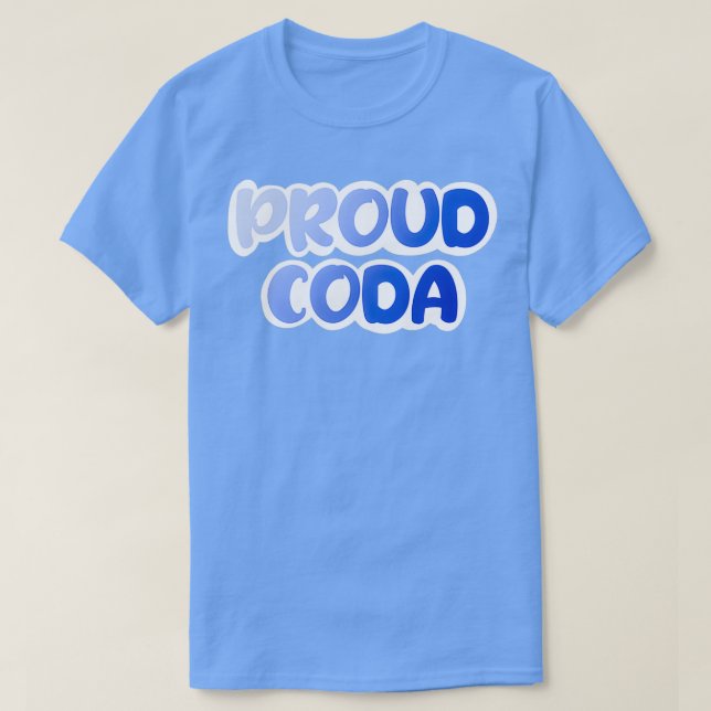 Camiseta gradiente azul CODA orgulloso (Diseño del anverso)