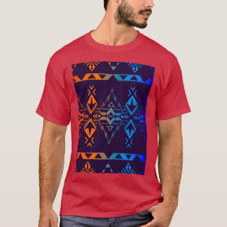 Camiseta Gradiente azul rojo gradiente nativo Geo Print V4