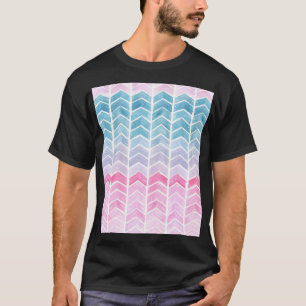 Camiseta Gradiente Chevron: Patrón Herringbone de acuarela.