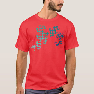 Camiseta Gradiente de 8 pasos de curva de dragón fractal