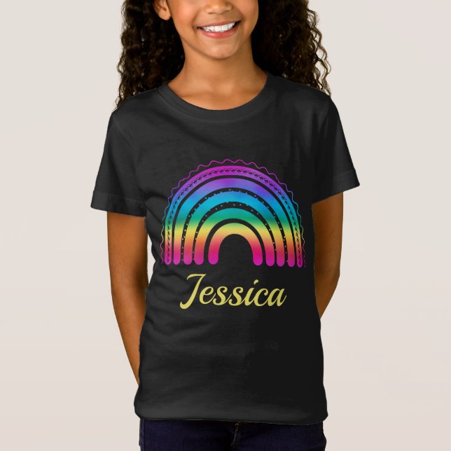 Camiseta Gradiente de arcoíris boho colorido (Anverso)