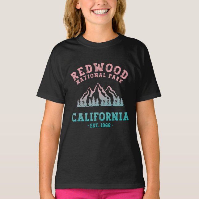 Camiseta Gradiente de California en el Parque Nacional Redw (Anverso)