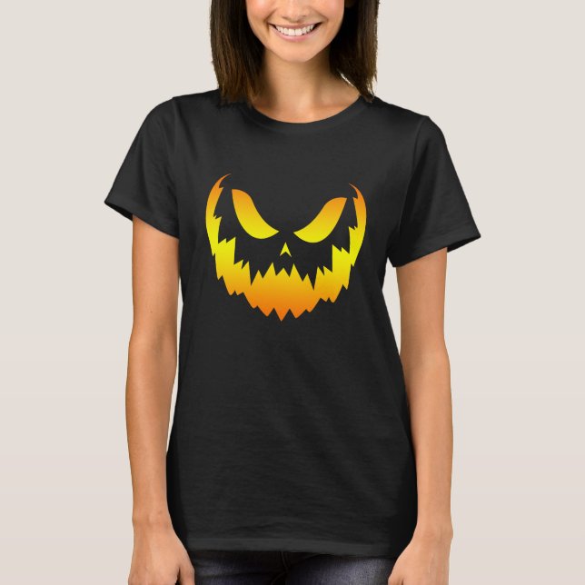 Camiseta Gradiente de cara de calabaza Jack O Lantern (Anverso)
