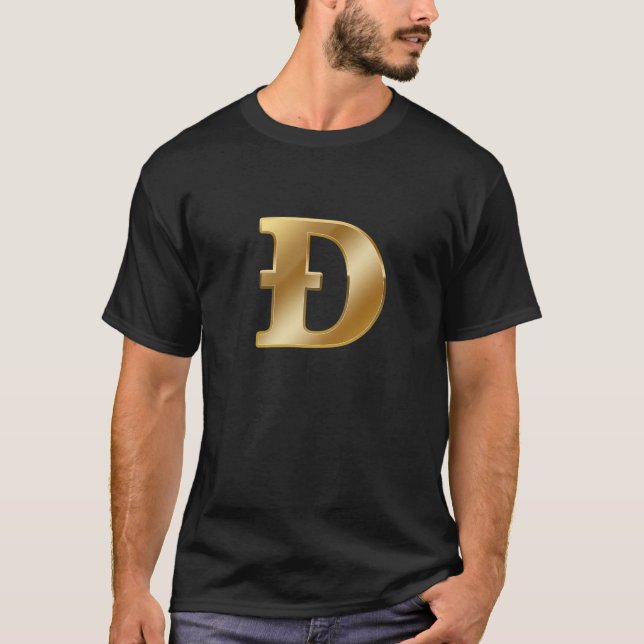 Camiseta Gradiente De Rótulo De Cripto De Dogecoína Para La (Anverso)