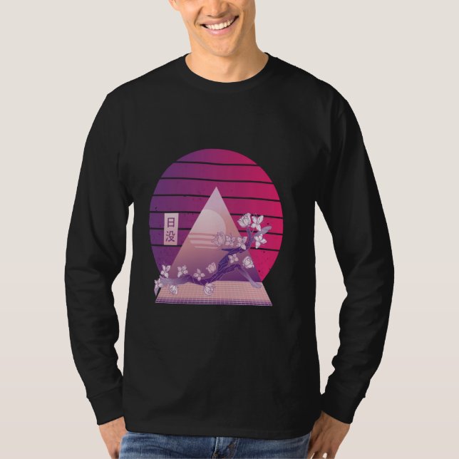 Camiseta Gradiente de sol de la pirámide de flores de cerez (Anverso)