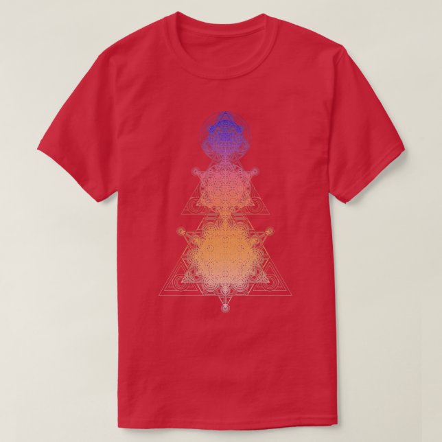 Camiseta Gradiente de triángulo de supergeometría (Diseño del anverso)