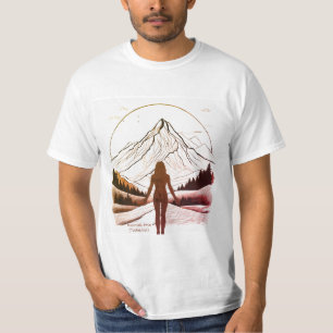 Camiseta Gradiente marrón del yoga de la montaña