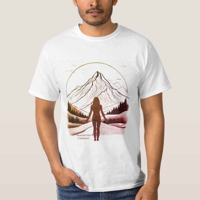 Camiseta Gradiente marrón del yoga de la montaña (Anverso)