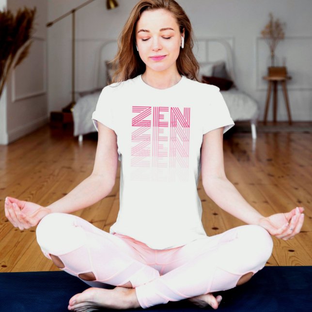 Camiseta Gradiente monocromático ZEN pastel rosa Yoga (Subido por el creador)