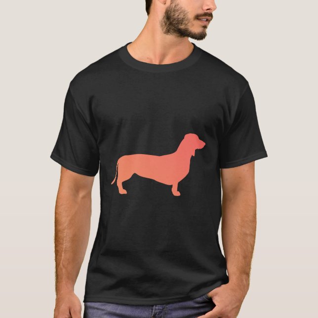 Camiseta Gradiente naranja Dachshund (Anverso)