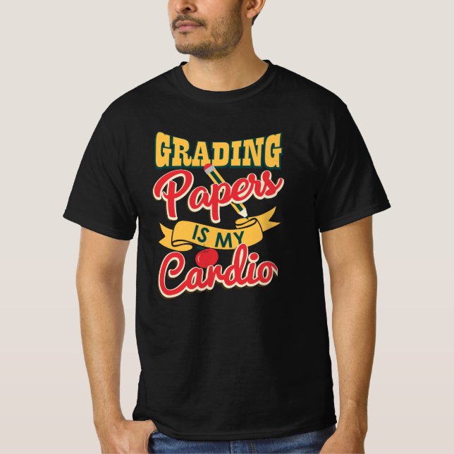Camiseta Grading Papers es mi gráfico de profesores de card (Anverso)