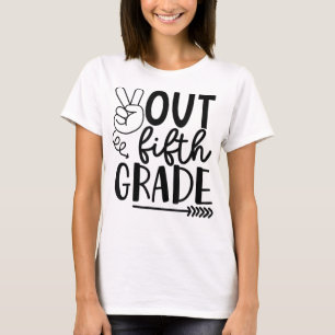 Camiseta Grado 5 de Peace Out Day Of School