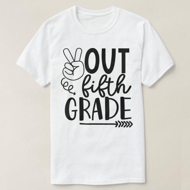Camiseta Grado 5 de Peace Out Day Of School (Diseño del anverso)