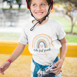 Camiseta Grado corazón arcoíris pastel hola 