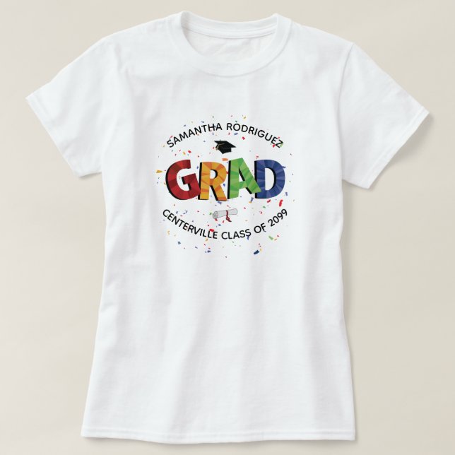 Camiseta Grado de patrón de color negrita (Diseño del anverso)