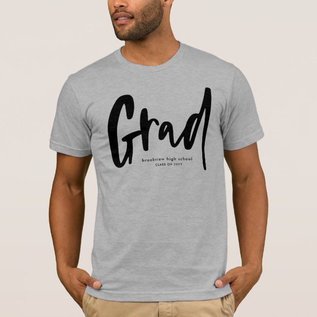 Camiseta Grado moderno negrita graduado negro personalizado (Anverso)