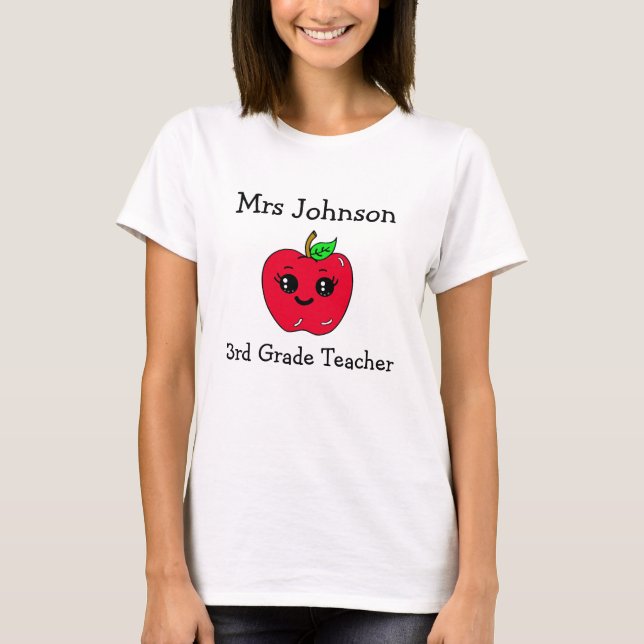Camiseta Grado personalizado y nombre de profesor de Apple (Anverso)