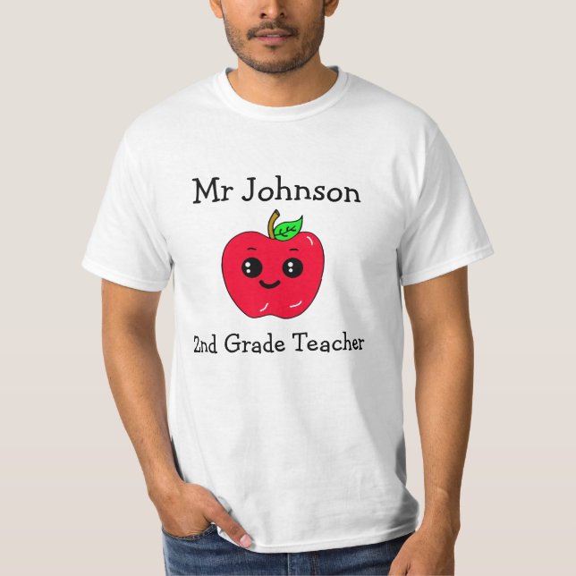 Camiseta Grado personalizado y nombre de profesor de Apple (Anverso)