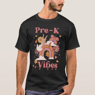 Camiseta Grado preescolar de vibes retro de preescolar