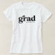 Camiseta Grado retro genial graduación simple blanco negro (Diseño del anverso)