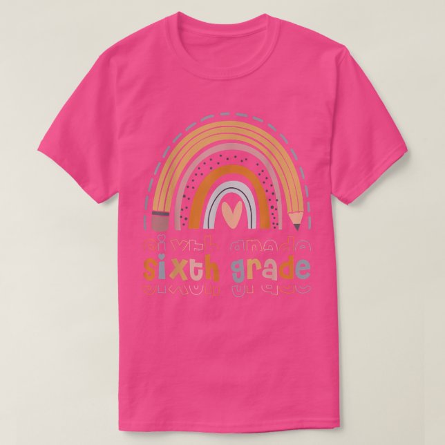 Camiseta Grado Siete Grado Gracioso Boho Arcoiris De Vuelta (Diseño del anverso)