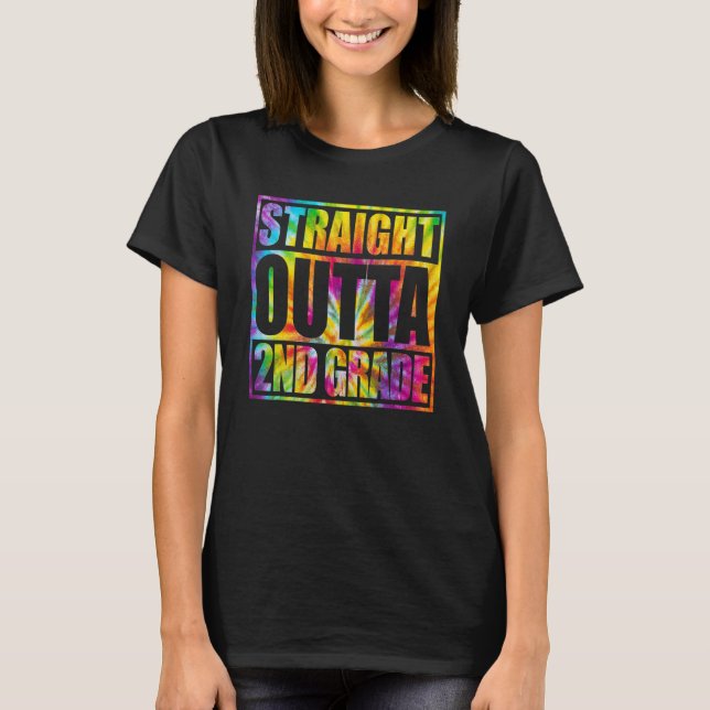 Camiseta Gradua 2023 de Tie & Dye Straight Outta Second Gra (Anverso)