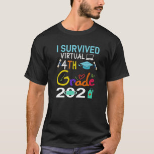 Camiseta Graduación 2021 Sobreviví Al Gradu Virtual De 4º G