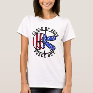 Camiseta Graduación Clase De 2025 Peace Out Graduate USA