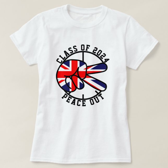 Camiseta Graduación Clase De 2025 Peace Out UK Graduate (Diseño del anverso)