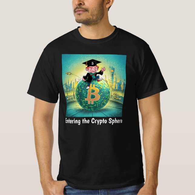 Camiseta Graduación de Bitcoin negro (Anverso)