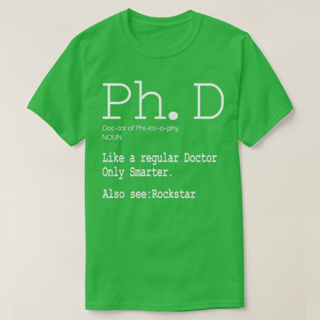 Camiseta Graduación de estudiante de doctorado en definició (Diseño del anverso)