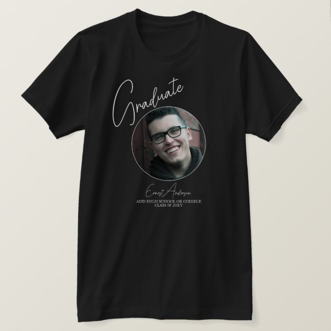 Camiseta Graduación de foto de graduados en blanco y negro (Anverso del diseño)