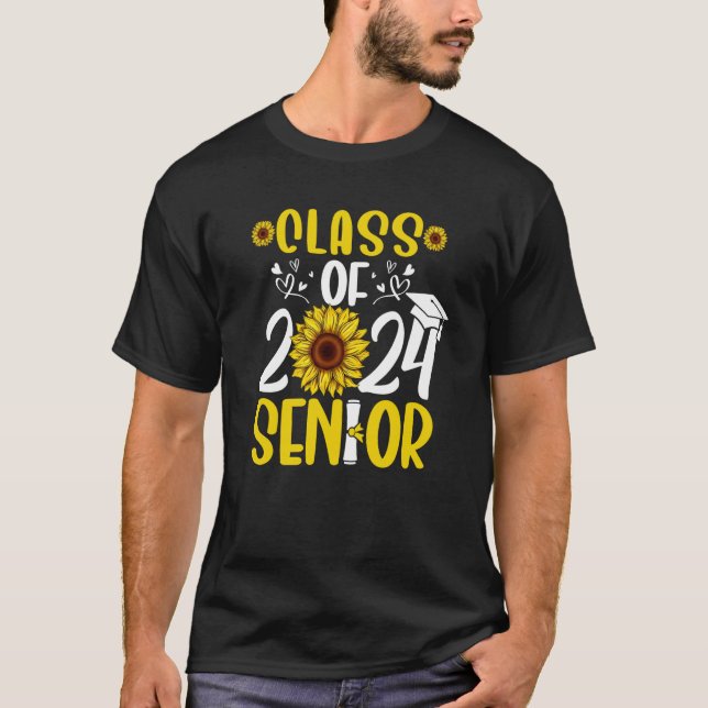 Camiseta Graduación de Girasol Clase Superior de 2024 24 Gr (Anverso)