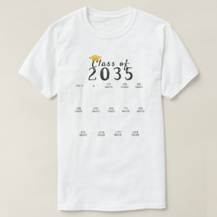 Camiseta Graduación de huellas dactilares de 2035 Crecer co