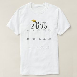 Camiseta Graduación de huellas dactilares de 2035 Crecer co