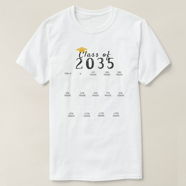 Camiseta Graduación de huellas dactilares de 2035 Crecer co (Diseño del anverso)