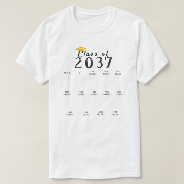 Camiseta Graduación de huellas dactilares de 2037 Crecer co (Diseño del anverso)