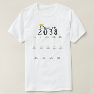 Camiseta Graduación de huellas dactilares de 2038 Crecer co