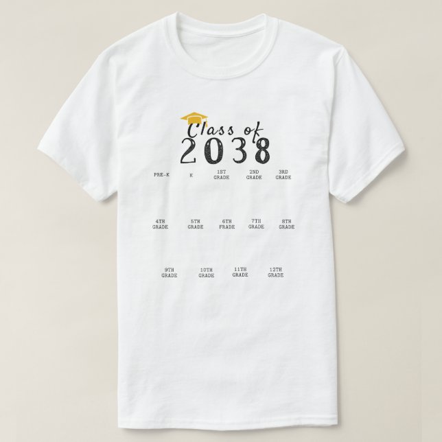 Camiseta Graduación de huellas dactilares de 2038 Crecer co (Diseño del anverso)