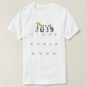 Camiseta Graduación de huellas dactilares de 2039 Crecer co
