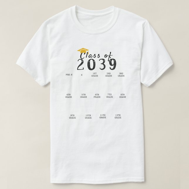 Camiseta Graduación de huellas dactilares de 2039 Crecer co (Diseño del anverso)