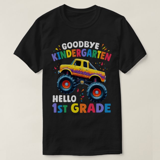 Camiseta Graduación de Kindergarten Monster Truck Adiós (Diseño del anverso)