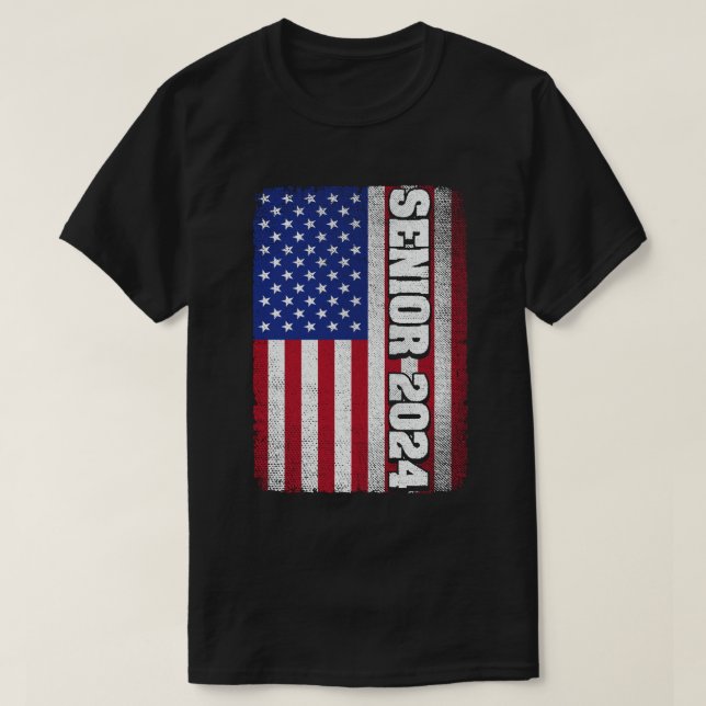 Camiseta Graduación De La Bandera Estadounidense En 2024 (Diseño del anverso)