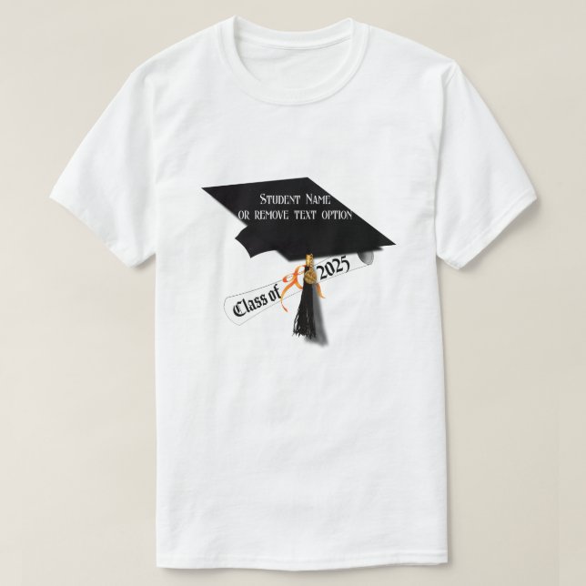 Camiseta Graduación de la clase Cap y Diploma de 2025 (Diseño del anverso)